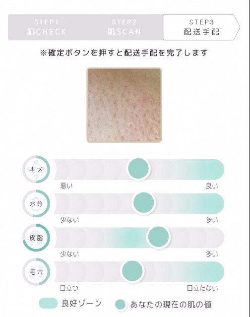 オプチューン肌スキャン結果